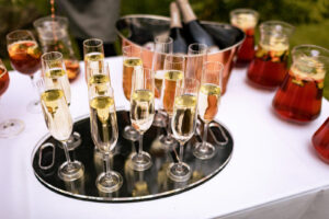 Champagne reception | family home wedding catering