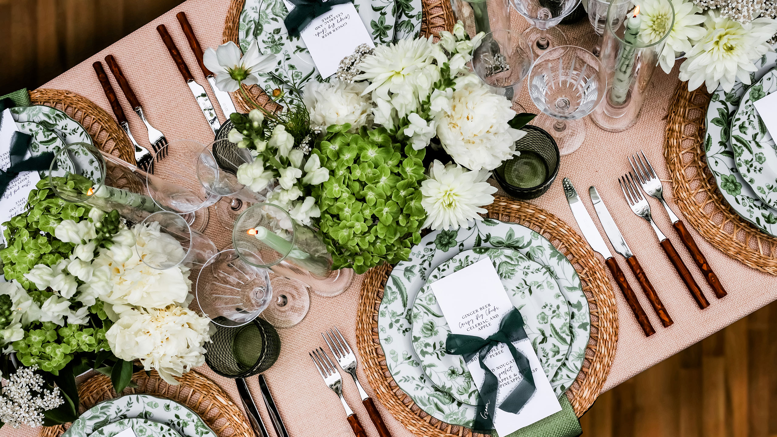 Botanical wedding table details