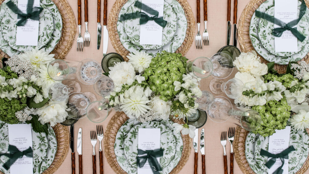 Botanical wedding tablescape