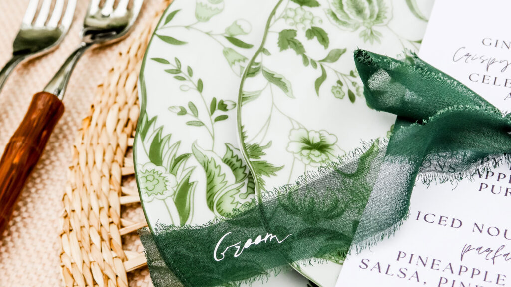Botanical wedding table details