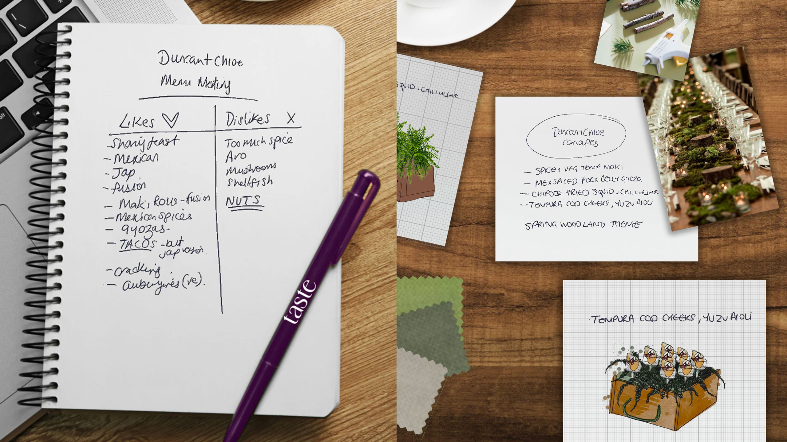 Unique wedding menu planning
