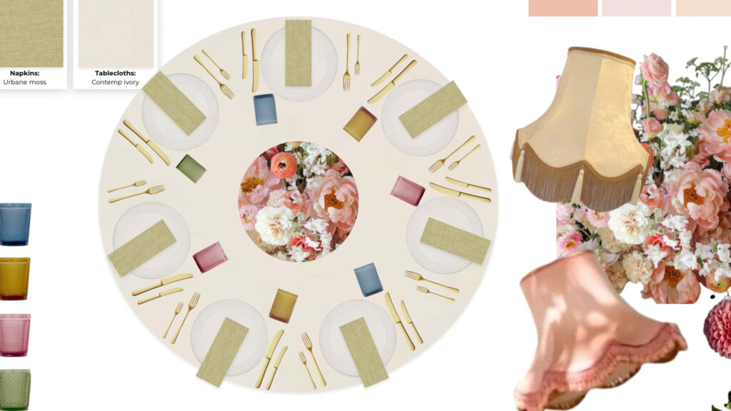 Disco X Vintage tablescape moodboarding