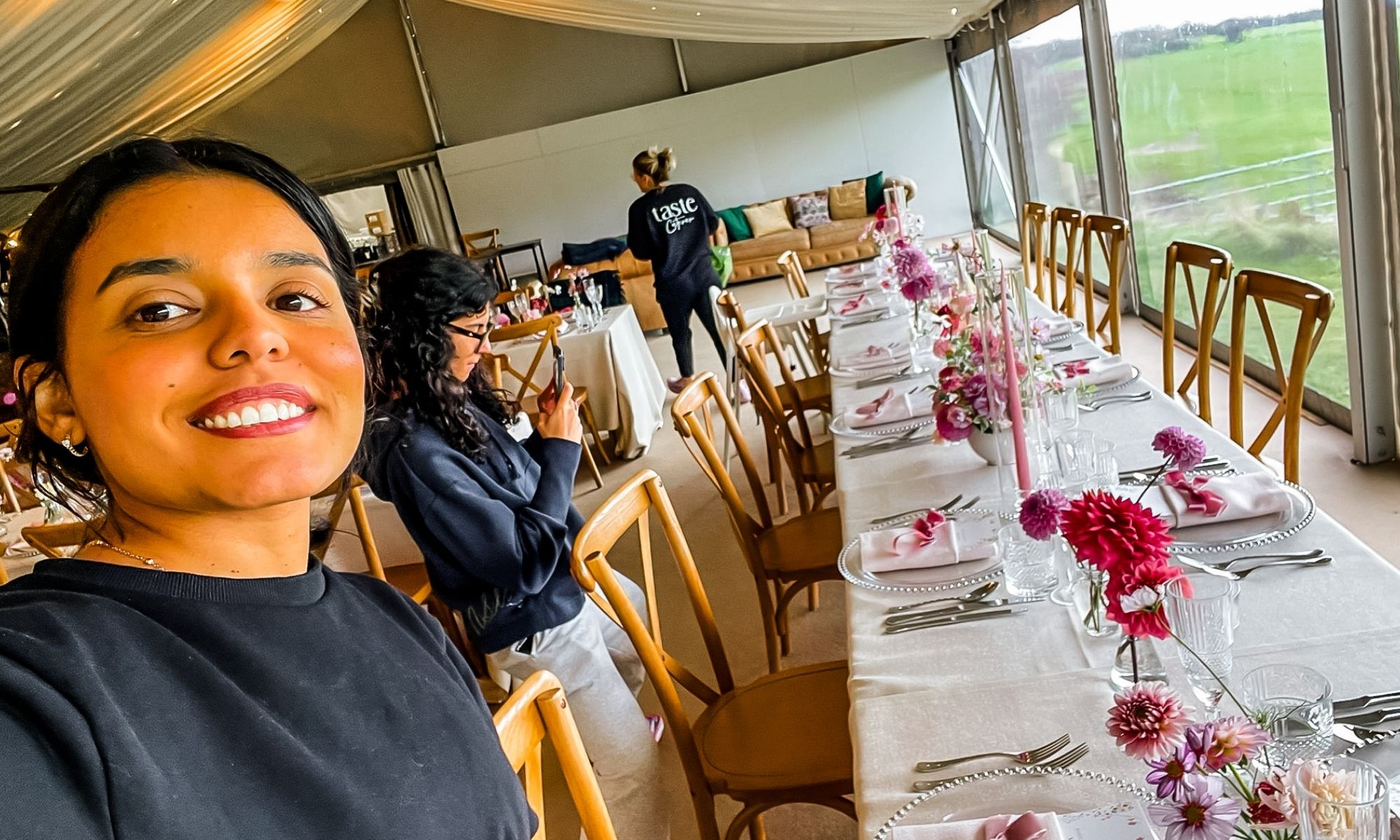 Behind the scenes table set up